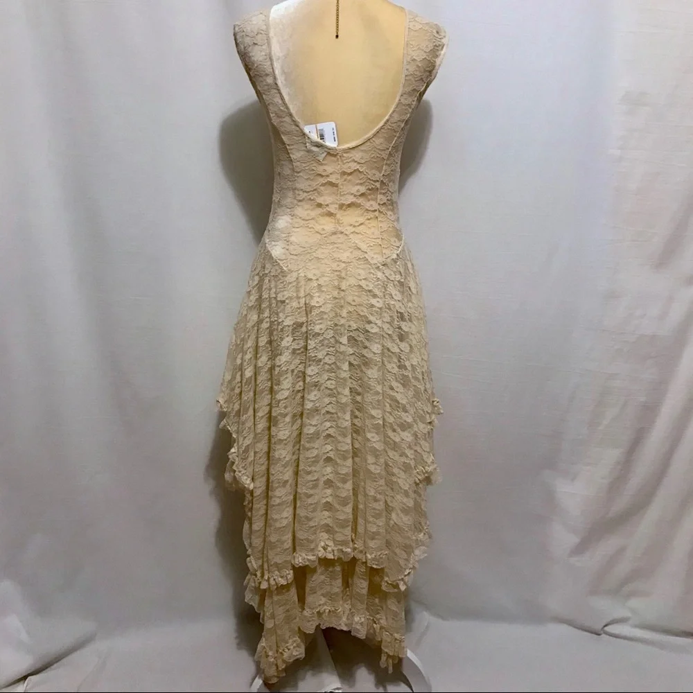 Free People NWT French Court Sheer Lace Tiered Dress Women S - Picture 14 of 16